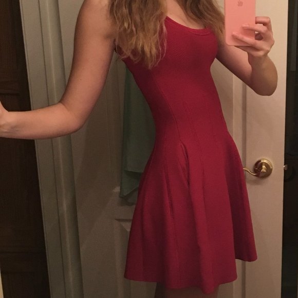 Marciano red bodycon and flare dress - Picture 1 of 3